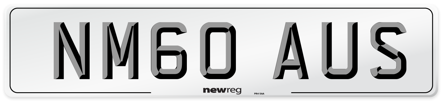NM60 AUS Number Plate from New Reg